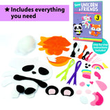 1 x RAW Customer Returns KRAFUN Unicorn Beginner Animal Sewing Kit for Kids Ages 7-13, Includes 3 Stuffed Animal Dolls Panda, Fox, Instructions and Plush Felt Materials to Learn Sewing and Embroidery - RRP €27.99