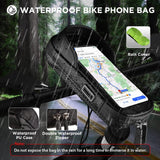 1 x RAW Customer Returns Vitalismo Waterproof Bike Phone Holder, Bike Handlebar Bag with Rain Cover MTB Bike Phone Holder Electric Scooter Motorcycle 360 Rotation Touch Screen for 7 Inch Smartphone - RRP €18.68