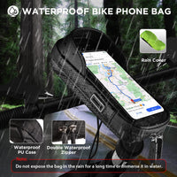 1 x RAW Customer Returns Vitalismo Waterproof Cell Phone Holder Bicycle Handlebar Bag 360 Rotatable Bicycle Mount Cell Phone Holder Bicycle Handlebar Bag Bicycle Bag with Rain Cover for 7 Inch Smartphone GPS - RRP €19.14