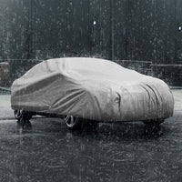 1 x RAW Customer Returns Leader Accessories Premium car cover 5-layer waterproof full garage weatherproof car cover UV stabilized indoor and outdoor use in summer winter notchback-432x155x127cm, light gray  - RRP €39.99