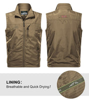 1 x Brand New Panegy Men s Outdoor Vest Fishing Vest Lightweight Safari Vest Summer Multifunctional Vest Khaki Asia Size XL DE 48 - RRP €29.99