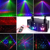 1 x RAW Customer Returns Disco light party light, DMX 9 Lens LED RGB stage light strobe lighting effect DJ projector with sound activated for home parties club birthday wedding concert bar - RRP €73.1