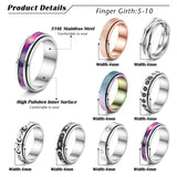 1 x RAW Customer Returns Adramata 8Pcs Fidget Ring for Women Men Stainless Steel Rings for Anti Stress Zapple Spinner Band Rings Set Fidget Anxiety Ring Spinning Anxiety Rings for Anti Stress - RRP €19.09