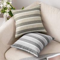 1 x RAW Customer Returns MIULEE Striped cushion covers, cushion cover, linen look, sofa cushion, decorative cushion cover, decorative cushion, decorative couch cushion cover for sofa, office, couch, set of 2, 45 x 45 cm, light grey - RRP €15.86