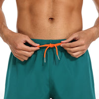 1 x Brand New Yaavii swimming shorts men s swimming trunks with compression liner 2 in 1 quick-drying beach trousers men s board shorts with zip pockets green M - RRP €18.14