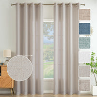 1 x RAW Customer Returns MIULEE living room curtains linen eyelet curtain linen look curtain boho curtain with eyelets semi-transparent linen curtain curtains set of 2 HxW 245x140 cm, rice white - RRP €33.26