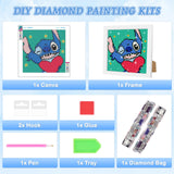 1 x Brand New RICUVED Stitch 5D Diamond Painting Children With Frame, Diamond Painting Anime Set Full Mosaic Making for Children Girls, Adults, Diamond Painting Pictures Arts Craft for Home Wall Decor 18 x 18 cm - RRP €20.4