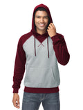 2 x Brand New YuKaiChen Men s Pullover Hoodie Patchwork Sweatshirt Casual Raglan Sleeve Hoodie with Pockets L Wine Red - RRP €55.2