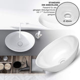 1 x RAW Customer Returns VMbathrooms Premium oval washbasin with lotus effect Countertop washbasin for the bathroom and guest toilet Wash bowl without tap hole and without overflow Pure white countertop basin - RRP €67.54