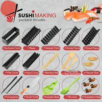 1 x RAW Customer Returns MLRYH Sushi Making Kit Sushi Maker 21 Pieces DIY Set Bamboo Mats, Chopsticks, Avocado Cutter, Paddle, Spreader, Sushi Knife, Chopstick Holder, Sauce Dishes, Baking Brush for Beginners. - RRP €27.99