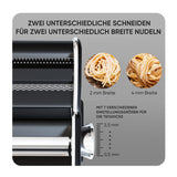 1 x RAW Customer Returns TRUE KITCHEN manual pasta machine Bella Pasta black PASTA MACHINE Pasta maker for lasagne, ravioli, spaghetti and tagliatelle I Completely made of stainless steel with metal handle - RRP €60.49