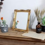 1 x RAW Customer Returns Funly mee Vintage 24 x 28 cm Decorative Mirror, Square Antique Gold Wall Mounted Table Makeup Mirror - RRP €32.45