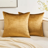 10 x Brand New MIULEE Champagne Gold Pillowcases Cushion Covers Sofa Living Room Pillowcases Home Furnishings Modern Elegant Soft Durable Velvet with Invisible Zipper 2 Pieces 45x45 CM - RRP €228.0