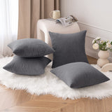 1 x RAW Customer Returns MIULEE Set of 4 Cushion Covers Corduroy Cushion Cover Decorative Pillowcase Sofa Cushion Couch Cushion Throw Pillow Decorative Pillowcase Decorative Cushion Cover with Hidden Zipper 50x50cm 20x20in Dark Gray - RRP €29.99