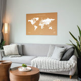 1 x RAW Customer Returns Miss Wood Giant cork world map 0.4x60x90 cm white - RRP €45.83