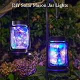 1 x RAW Customer Returns Butterfly Fairy Outdoor Solar Lanterns, NEEMO 2 Pieces Hanging Solar Lamps in Mason Jar with Colorful Fairy Lights, Waterproof Outdoor Solar Garden Lights for Patio, Lawn - RRP €22.8