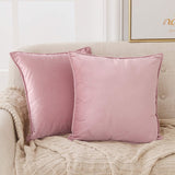 1 x RAW Customer Returns Deconovo Cushion Cover Velvet Cushion Cover Decorative Pillow Cover Bedroom Sofa, 40 x 40 cm, Sakura Pink, Set of 2 - RRP €12.49