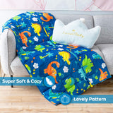 1 x RAW Customer Returns Sivio weighted blanket for children, 1.4 kg, 90 x 120 cm, therapy blanket, sleep aid, stress relief for children and teenagers, 100 natural cotton, hypoallergenic glass beads, blue dinosaurs - RRP €37.91