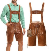 1 x RAW Customer Returns Adisno Oktoberfest Traditional Trousers, Men s Oktoberfest Costume with Suspenders, Bavarian Trousers, Brown 46, Brown  - RRP €79.0