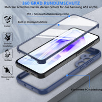 1 x RAW Customer Returns Kuaguozhe for Samsung Galaxy A55 5G Case, Samsung A55 Case with Integrated Screen Protector, 360 Degree All-Round Protection Protective Case Silicone Case Shockproof Cell Phone Case for Samsung Galaxy A55 5G Blue  - RRP €21.6