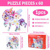 2 x Brand New Puzzle children, 60 pieces animal puzzle pieces, unicorn puzzle toy, educational toy, children s puzzle gift for boys and girls aged 5-12 - RRP €38.4