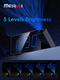 3 x RAW Customer Returns Projection Alarm Clock, 7 Digital Display and Dimmer, Dual Alarms, USB Port, Adjustable Alarm Volume, Snooze, 12 24, Battery Backup for Bedroom, Ceiling, Wall, Home, Kids, Seniors - RRP €69.42