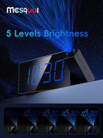 1 x RAW Customer Returns Projection Alarm Clock, 7 Digital Display and Dimmer, Dual Alarms, USB Port, Adjustable Alarm Volume, Snooze, 12 24, Battery Backup for Bedroom, Ceiling, Wall, Home, Kids, Seniors - RRP €26.99