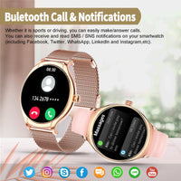 1 x RAW Customer Returns SZHELEJIAM Smartwatch with telephone function, wristwatch women round with bl measurement heart rate monitor sleep monitor pedometer 128 sports modes fitness watch smart watch women s watch for iOS Android rose gold - RRP €59.99