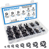 1 x RAW Customer Returns BESTYCHAO Spring Hose Clamps 80pcs 8 Sizes Fuel Line Clamps Water Pipe Air Tube Silicone Vacuum Hose Clamp Fastener Assortment Kit Black  - RRP €13.1