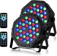 1 x RAW Customer Returns LED Par Spotlight EBXYA 36 LED Stage Light Party Light 2Pack RGB Spotlight Stroboscope Supports Sound Activated Music Controlled DMX512 LED Par Light for Party - RRP €61.5