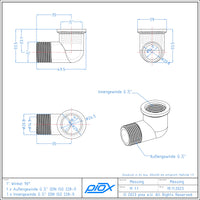 1 x RAW Customer Returns piox fitting, angle 90 degrees I 1 2 inch I with external thread on both sides I brass I connecting piece I elbow AG x AG - RRP €9.58