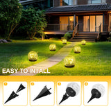 1 x RAW Customer Returns Solar garden lights 10cm, solar lights floor light for garden Ip65 waterproof LED ball for lawn, solar lamps for outdoors 30 LEDs warm white garden light, walkway, garden decoration energy class A  - RRP €19.15