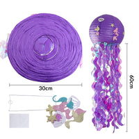 1 x RAW Customer Returns EPODA 4 Pieces Mermaid Birthday Decorations, Jellyfish Paper Lanterns, Mermaid Party Decorations, Under The Sea Birthday Decorations, Ocean Theme Party Supplies - RRP €18.14