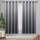 1 x RAW Customer Returns DWCN Ombre Blackout Curtains for Bedroom - Damask Patterned Energy Saving Eyelet Curtains for Living Room, 2 Pieces Gradient Curtains, 183 x 167 cm HxW , Gray - RRP €45.37