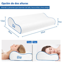 1 x RAW Customer Returns Bravedge Memory Foam Pillow, Cervical Pillow, Anti-mite, Anti-allergy and Breathable, Orthopedic Pillow for Bed, Ideal for Neck Pain, Removable and Washable Antibacterial Lining - RRP €44.63