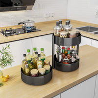 1 x RAW Customer Returns YunNasi Spice Rack Rotatable Turntable Organizer Black Kitchen Rack Made of Carbon Steel Lazy Susan Spice Rack Kitchen Organizer Spice Rack for Spice Jars, Spice Bottle - RRP €25.2