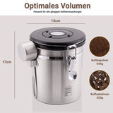 1 x RAW Customer Returns NOUTEN Premium 500g coffee can made of stainless steel for storing coffee Light- and airtight storage container Incl. stainless steel measuring spoon, holder and 2 replacement valves - AROMA CAN TEA CAN - RRP €25.1