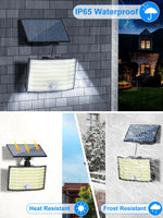 1 x RAW Customer Returns Solar lamps for outdoor use, 226 LED solar lights outdoor with motion detector, 3 modes solar spotlight IP65 waterproof, 180 lighting angle solar wall light for garden garage with 5m cable 2 pieces  - RRP €29.99