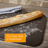 1 x RAW Customer Returns Amazy pizza stone including bamboo pizza shovel, permanent baking foil and recipe booklet The bread baking stone heat-resistant, black gives your pizza the taste of Italian crispy stone oven pizza - RRP €29.99