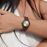 1 x RAW Customer Returns Zeitholz wooden watch for women, wristwatch, wooden strap, analogue, quartz, Wolkenstein wooden watches 36mm, 100 natural wood with Japanese quartz movement. Brown  - RRP €104.89