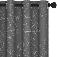 1 x RAW Customer Returns Deconovo blackout curtains for bedroom thick thermal curtain cold protection heat protection thermal curtains with eyelets darkening curtain with pattern, 245 x 140 cm height x width , diamond light grey, set of 2 - RRP €30.29