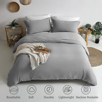 2 x Brand New MILDLY bed linen 200x220 grey 2 pieces, 100 microfibre plain bed linen set with 2 pillowcases 80x80 cm, OekoTex certified suitable for allergy sufferers, bed linen with zipper - RRP €66.52