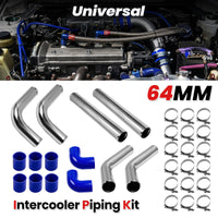 1 x RAW Customer Returns maXpeedingrods Universal 2.5 Inch Aluminum Intercooler Turbo Piping Kits Pipe Intercooler Piping Pipe Kit Coupler Blue T-Bolt - RRP €137.94