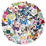 17 x Brand New Butterflies and Flowers Sticker Aesthetic Set - 100 Pieces, NAVK Sticker Decoration for Car Laptop Skateboard Bicycle Moped Motorcycle, Suitable for Girls Women Adults Children - RRP €119.68