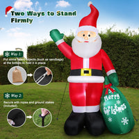 1 x RAW Customer Returns 240cm Inflatable Santa Claus with Gift Bag LED Light, Christmas Decoration, IP44 Weatherproof, Indoor Outdoor Lighting, Decoration for Garden, Lawn, Courtyard - RRP €69.99