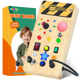 13 x Brand New Montessori Busy Board - Montessori toy from 1 year old wooden toy with 8 switches 15 LED lights activity board motor skills toy educational toy for babies toddlers boys girls from 1 2 3 4 years - RRP €285.74