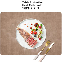 1 x RAW Customer Returns Myir JUN washable placemats and coasters, leather coasters and placemats set of 6, double-sided placemat artificial leather anti-fouling non-slip, wipeable placemats for restaurant dining table  - RRP €27.43