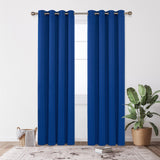 1 x RAW Customer Returns Deconovo blackout curtain, cold protection curtains, bedroom curtain, opaque, 245 x 140 cm height x width , royal blue, set of 2 - RRP €40.74