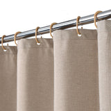 1 x RAW Customer Returns Flax Linen Like 240GSM Heavy Shower Curtain for Bathroom with Hooks Hotel Luxury Fabric Washable,Taupe,80x180cm - RRP €18.14