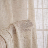 1 x RAW Customer Returns MIULEE curtains linen with eyelets voile curtains linen look curtains living room modern window curtain children s room kitchen curtains loop curtain set of 2 140 x 175 cm natural - RRP €28.51